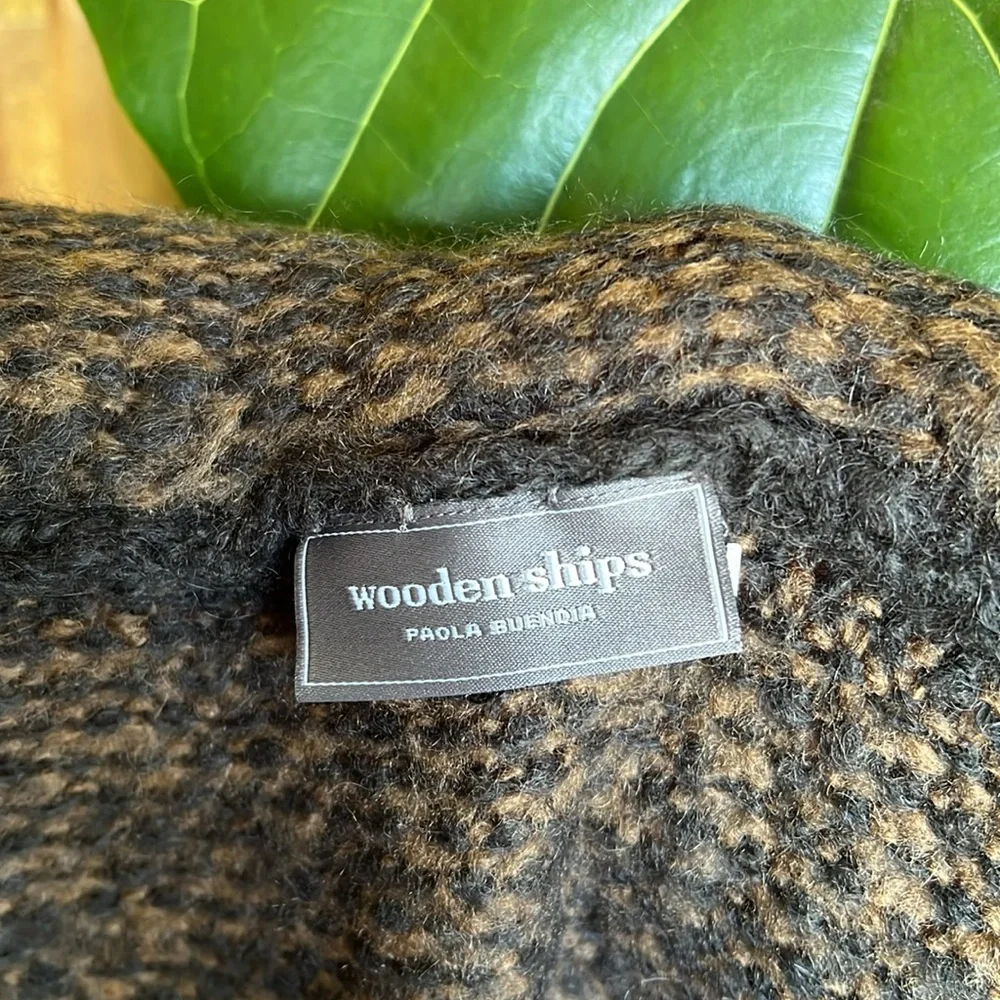 Wooden Ships Women’s Dylan Eternity Scarf — Warm Brown/Black Infinity Knit Scarf